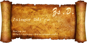 Zsingor Dóra névjegykártya